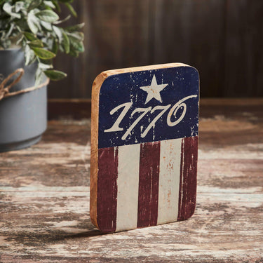 1776 Flag Stripes Wooden Sign 7x5 - The Fox Decor